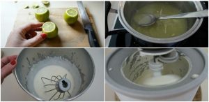 Frozen lime and cream cheese mousse