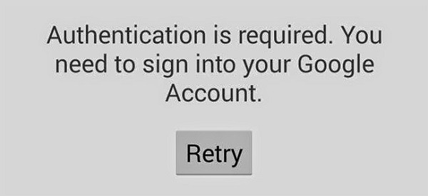 Authentication required you need to sign in to google account