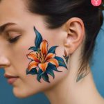 Beautiful floral face tattoos smal