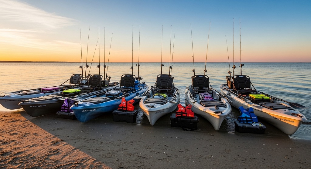 Stable pontoon hull fishing kayak platform for heavy anglers in open water