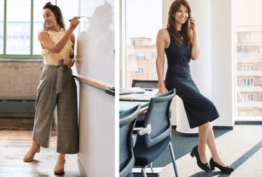 Cushioned professional work shoes for women in an office setting