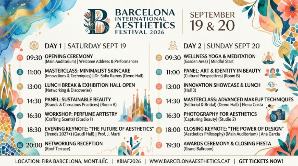 Barcelona International Aesthetics Festival 2026 event schedule September 19 and 20