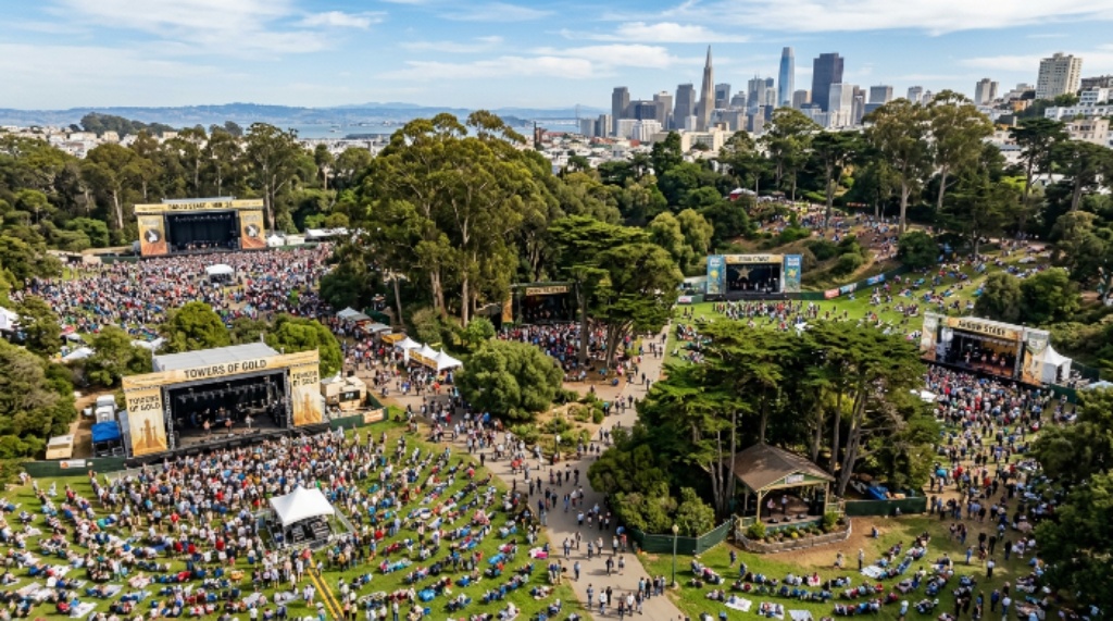 Six outdoor stages set up across Golden Gate Park for Hardly Strictly Bluegrass 2026