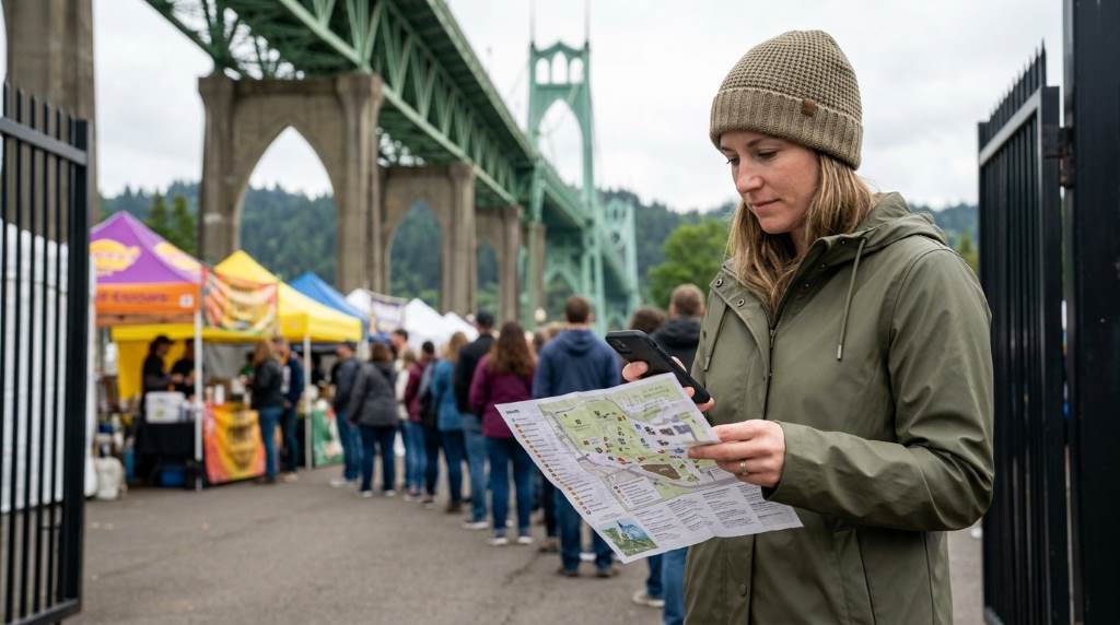 Fresh artisan foods displayed at Portland culinary event