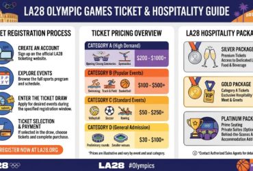 LA28 Olympics ticket registration guide with pricing and hospitality package information