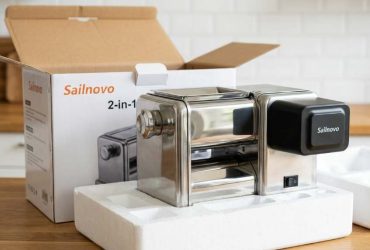 Sailnovo 2-in-1 pasta maker with adjustable thickness roller