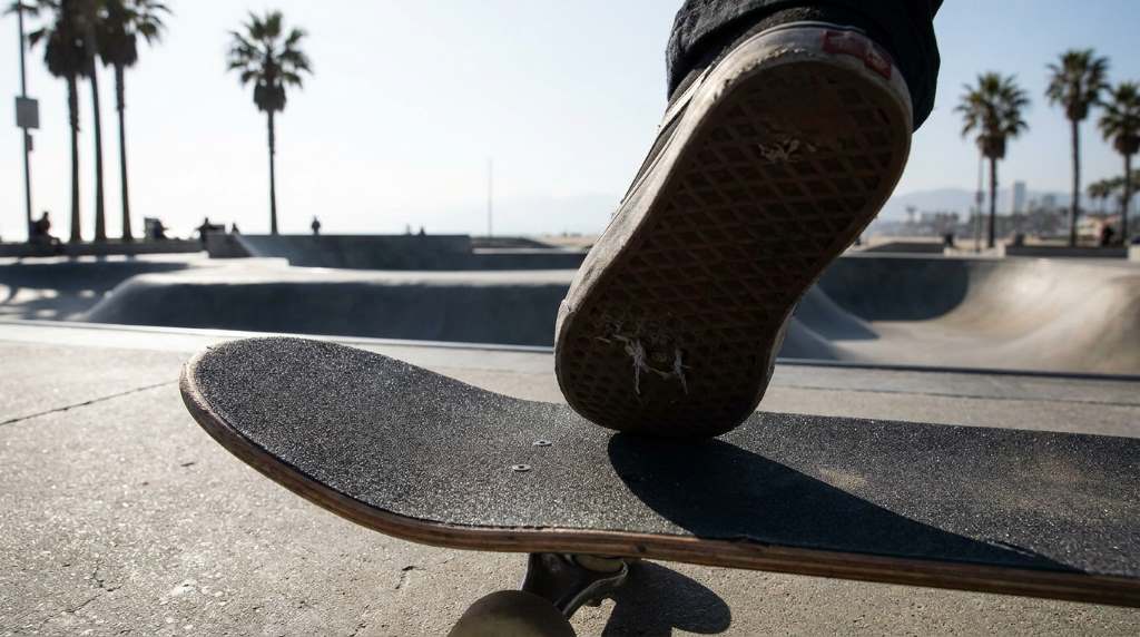 Skateboard grip tape wearing down skate shoe soles